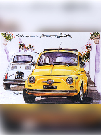 보우 스포츠카 아트 포스터 - 피아트 500